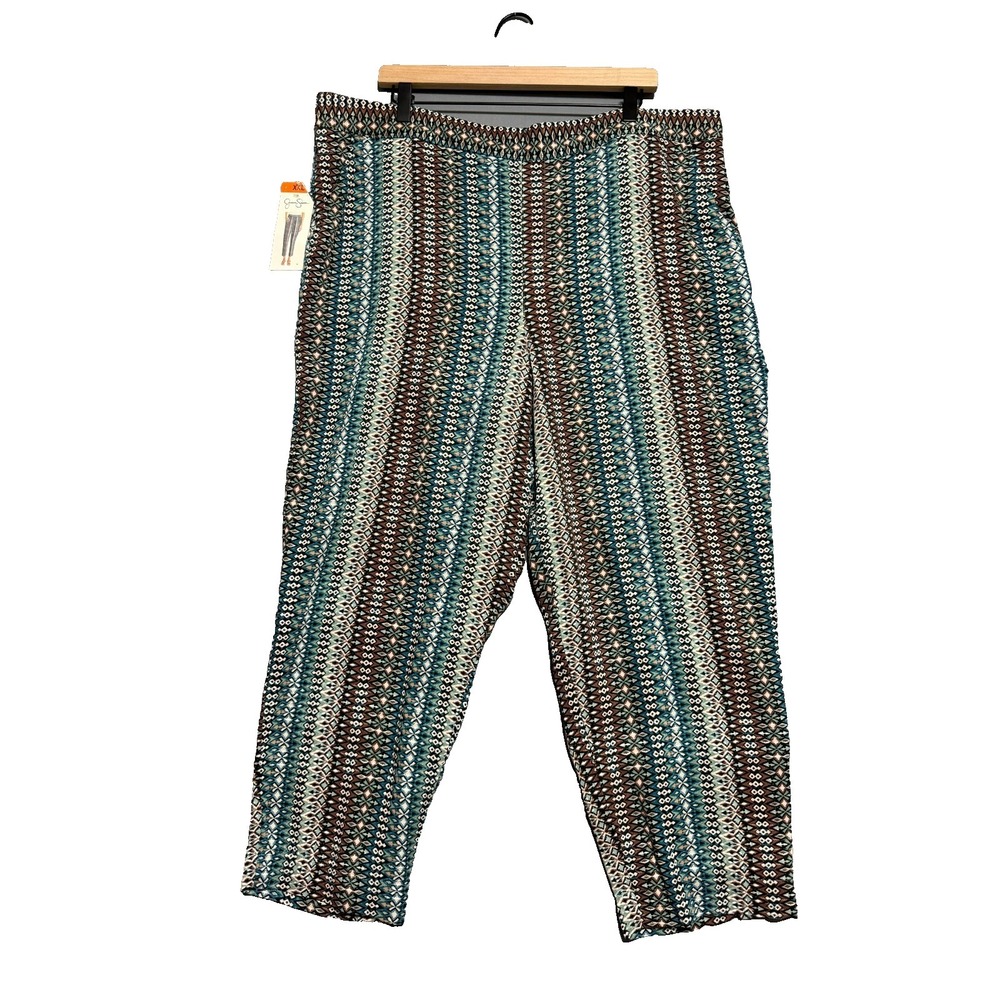 Jessica Simpson Camerenโ Geo Fusion Crop Pants Womens XXL Multicolor Boho Casual